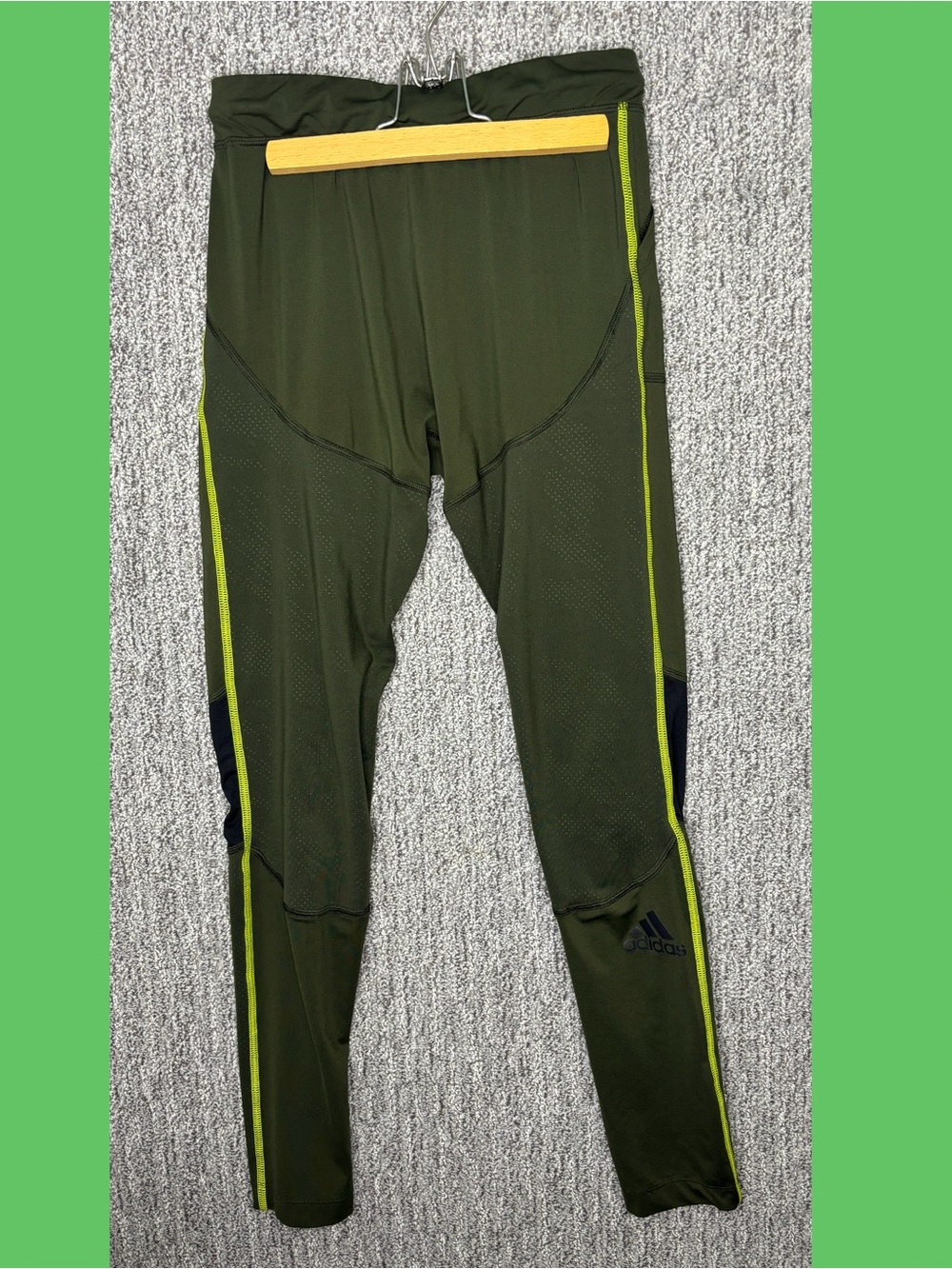 adidas Climalite Men’s Olive Green Training Tights Leggings Running Pants